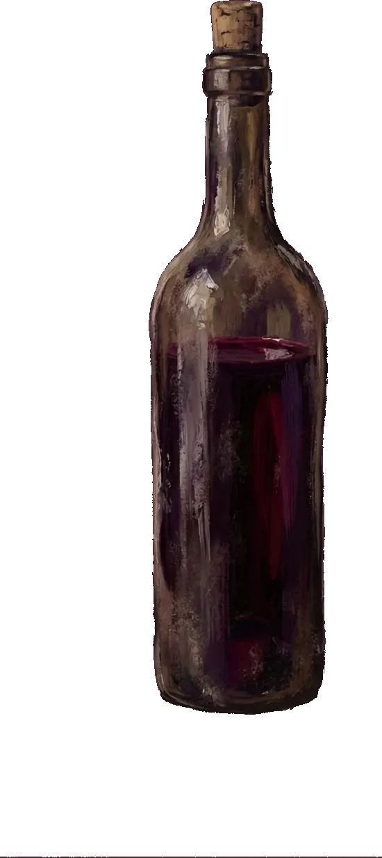 Illustrazione di una bottiglia di vino fatto in casa